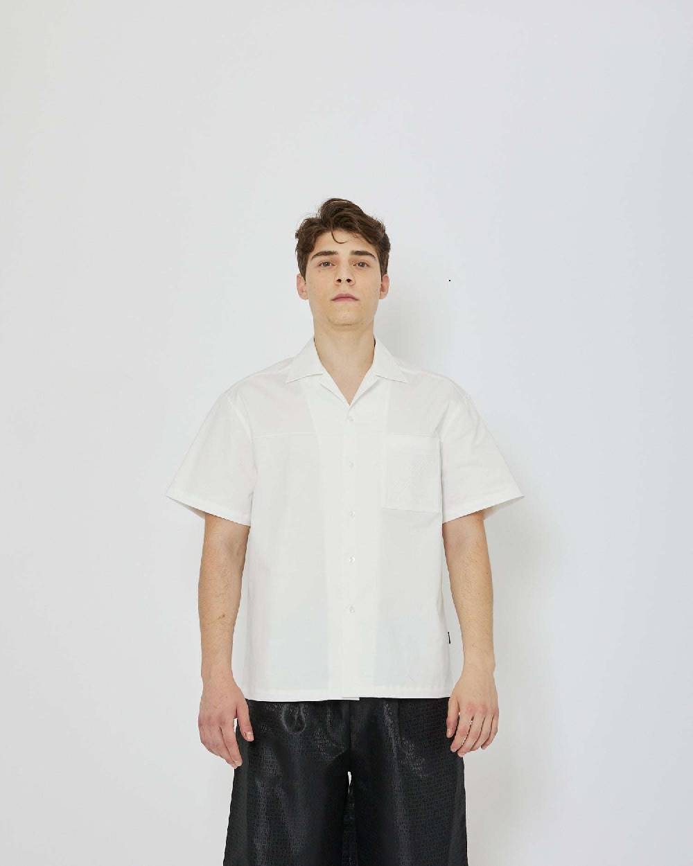 John Richmond Camicia con logo ricamato tone sur tone sul davanti Online