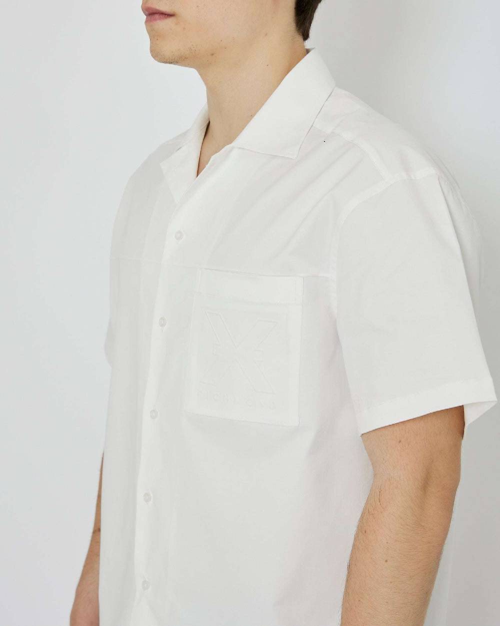 John Richmond Camicia con logo ricamato tone sur tone sul davanti Online