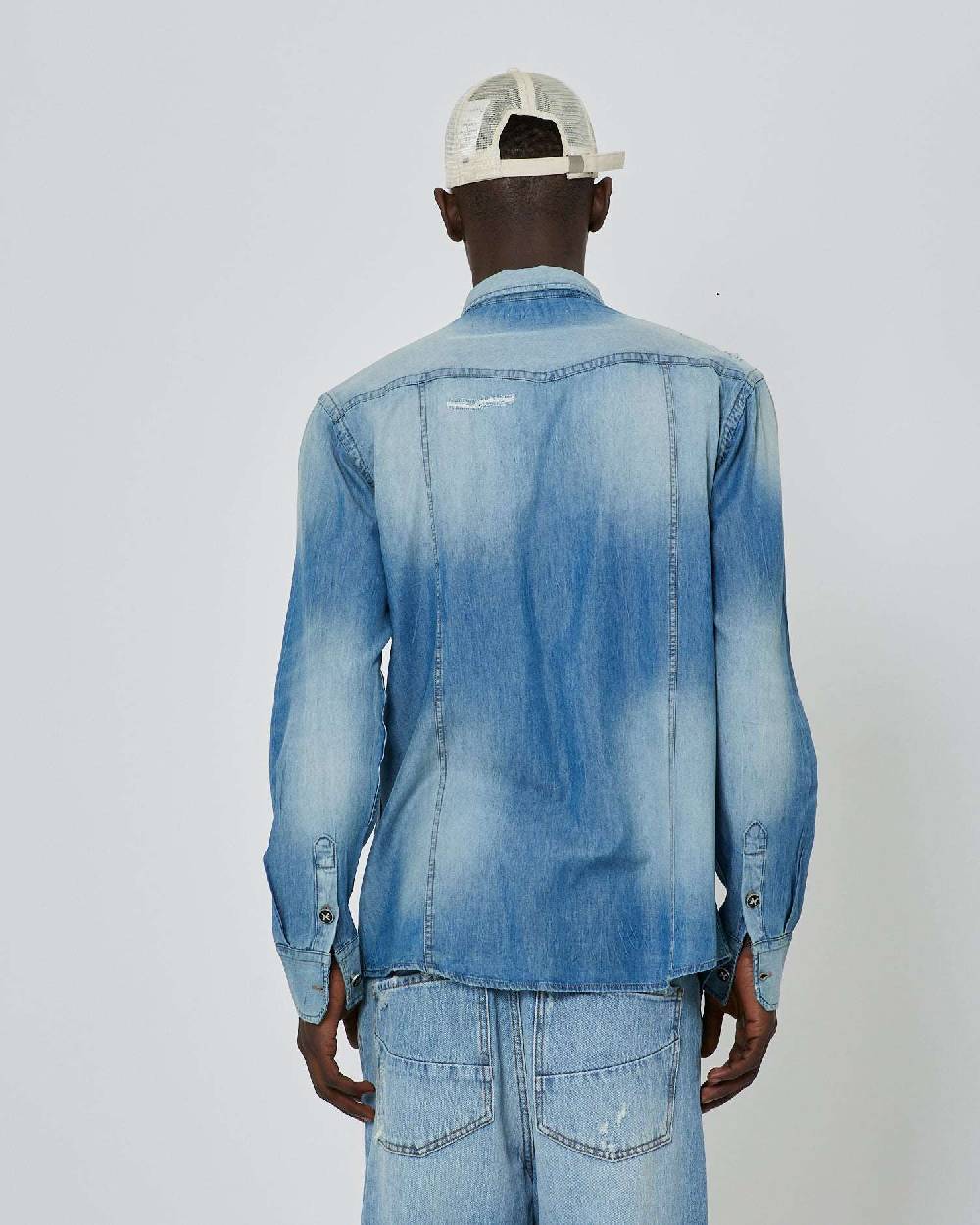 John Richmond Camicia in denim effetto strappato Outlet