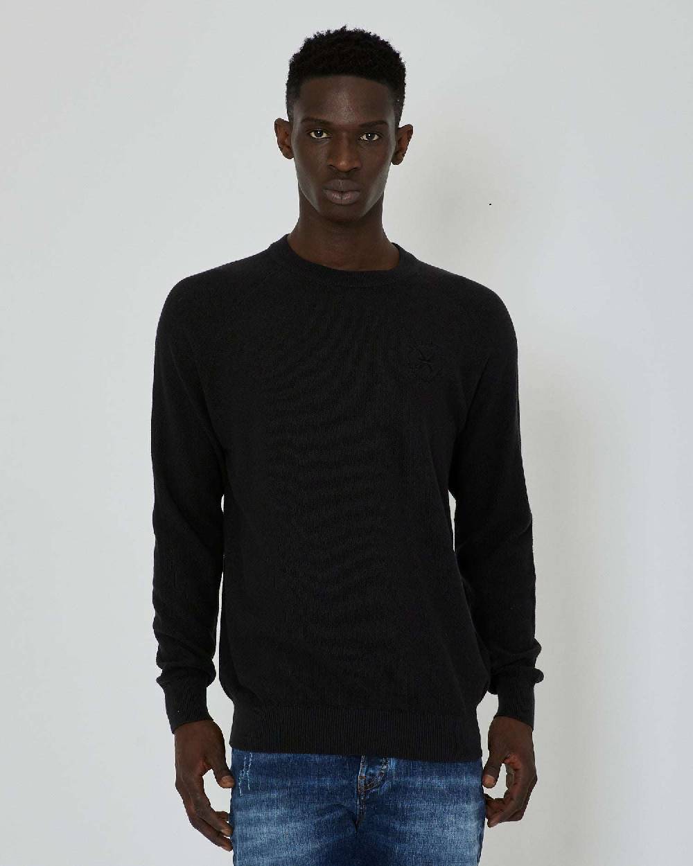 John Richmond Maglia con logo ricamato tone sur tone In Saldo