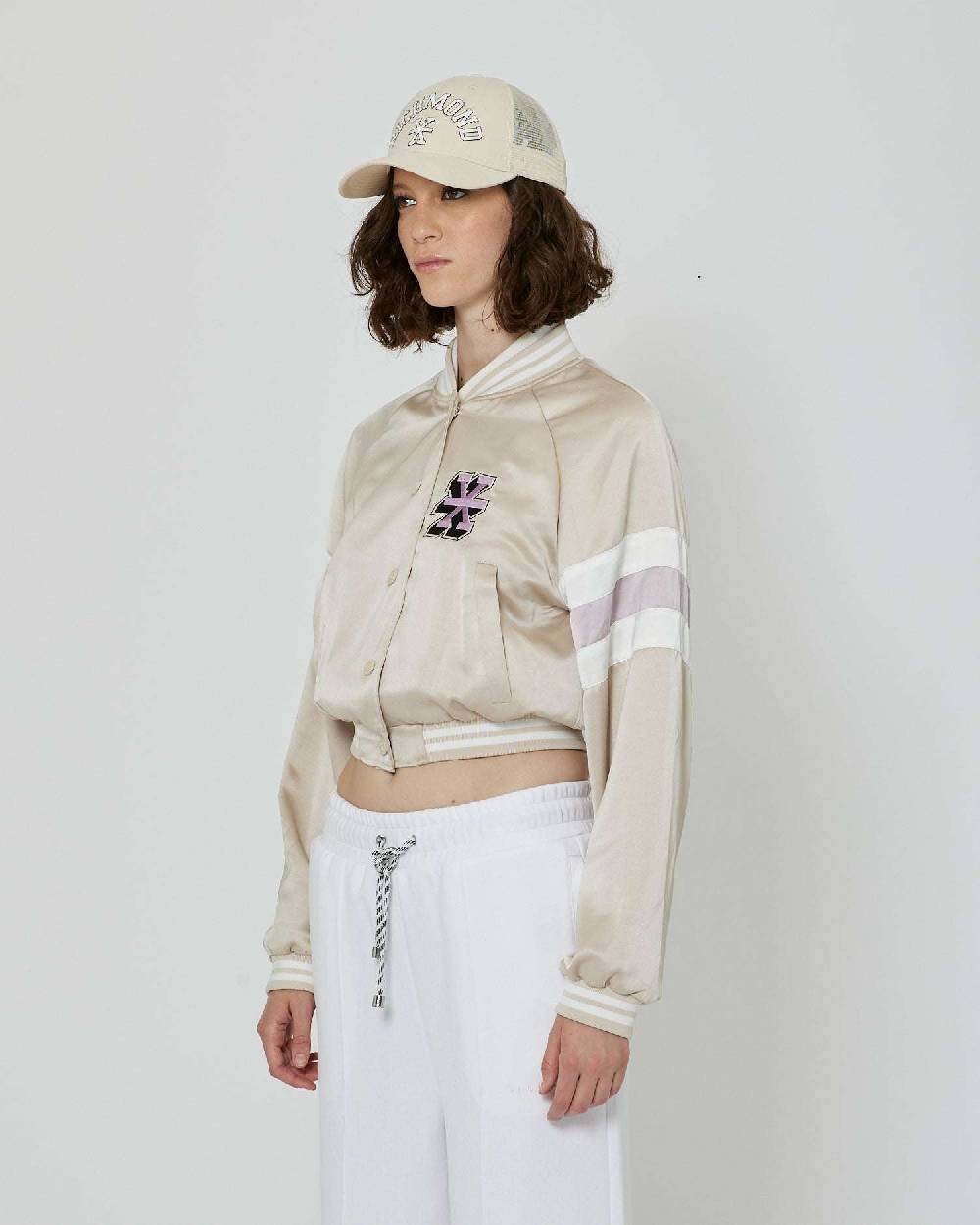 John Richmond Bomber crop con logo Richmond X Grandi sconti