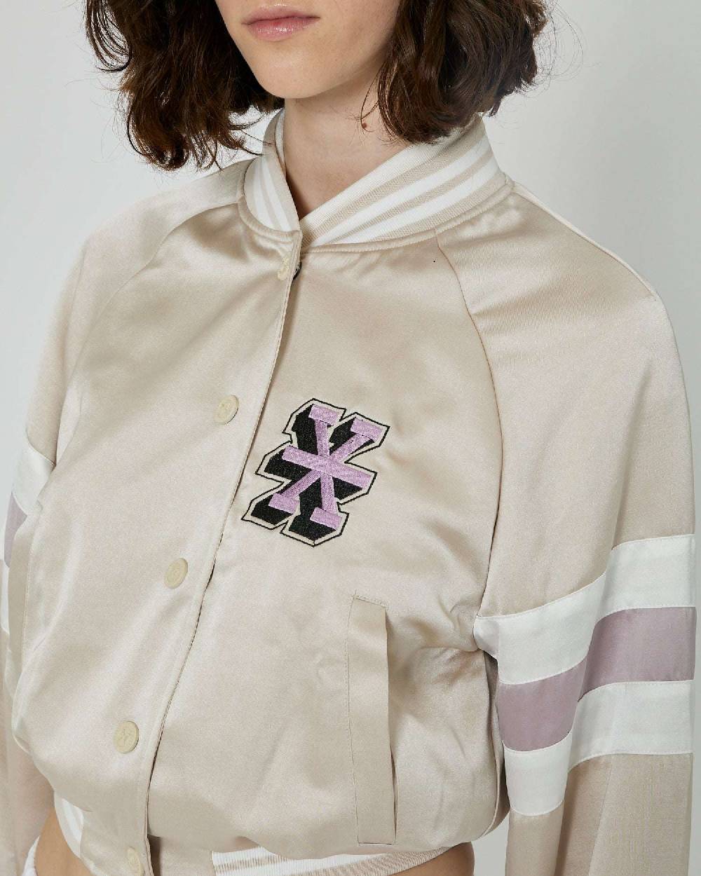 John Richmond Bomber crop con logo Richmond X Grandi sconti