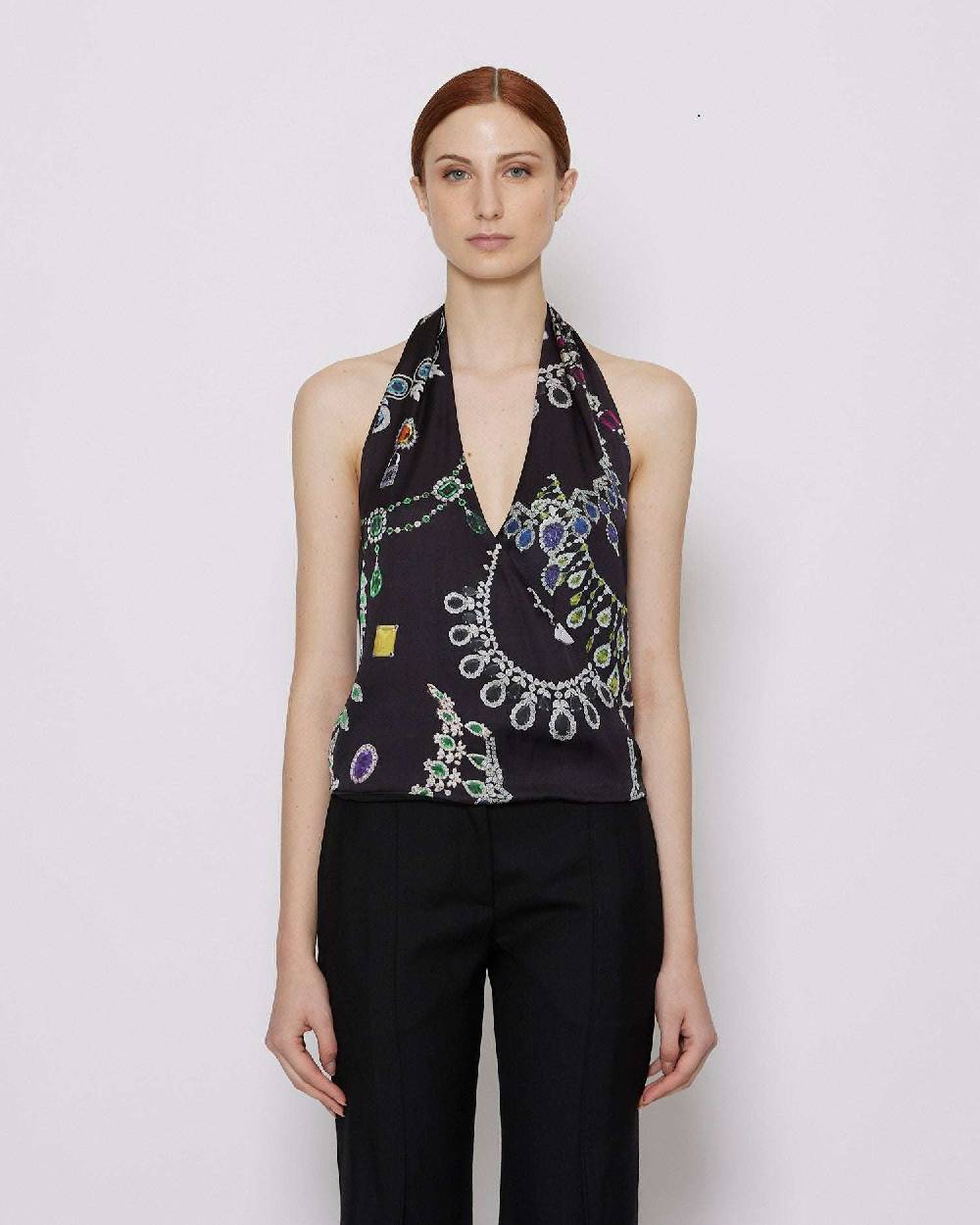 John Richmond Top gilet con collo halter Sottocosto
