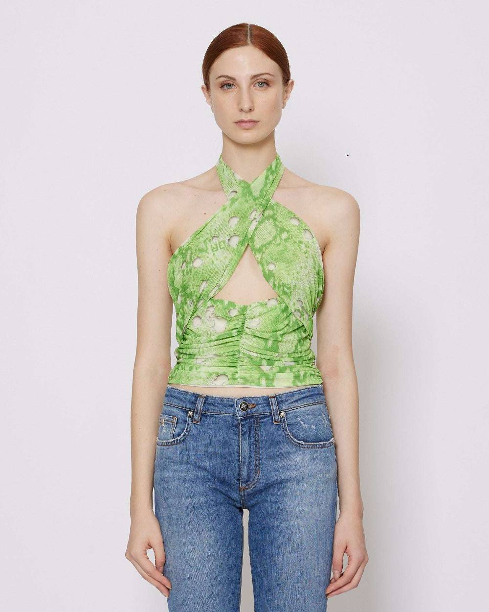 John Richmond Top incrociato con pattern Convenienza