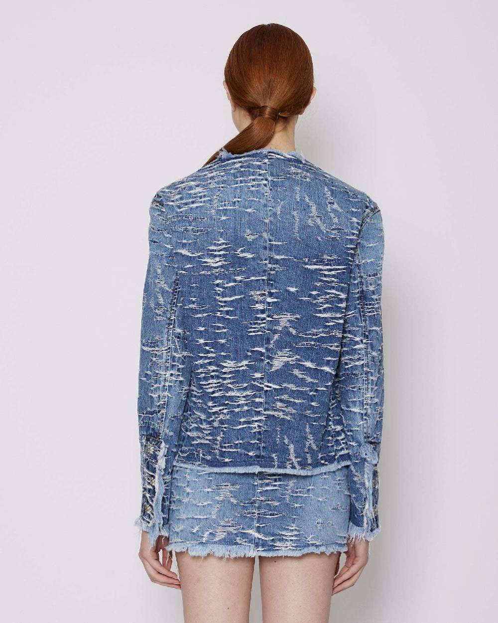 John Richmond Giacca in denim con pattern effetto used Sconto