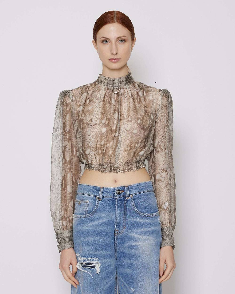 John Richmond Blusa crop con pattern Vendita Economica