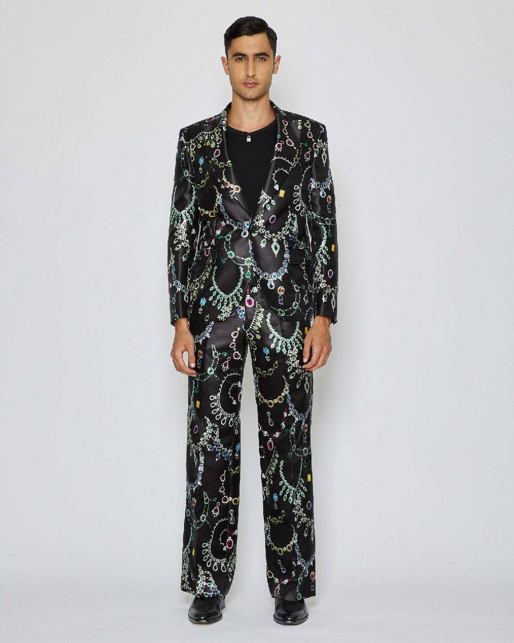 John Richmond Blazer monopetto con pattern allover