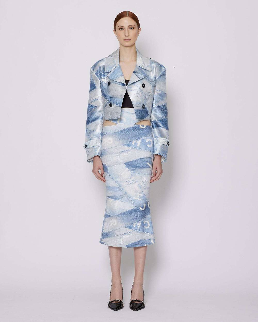 John Richmond Trench crop doppiopetto con pattern Moda