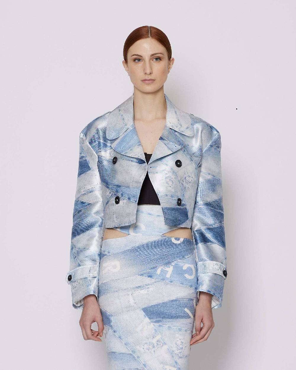 John Richmond Trench crop doppiopetto con pattern Moda