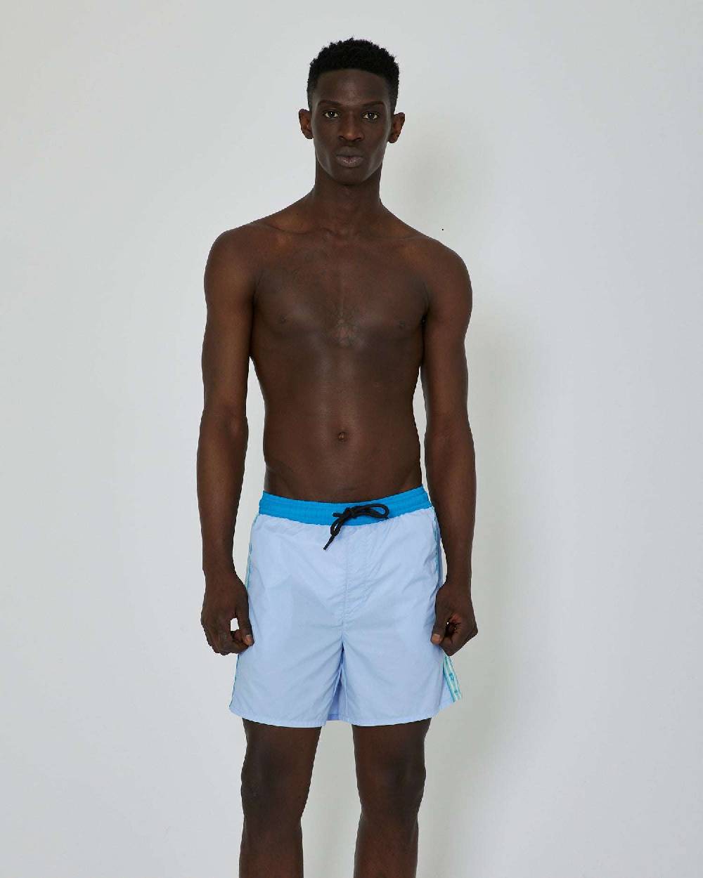 John Richmond Costume bicolor con bande laterali logate Vendita calda