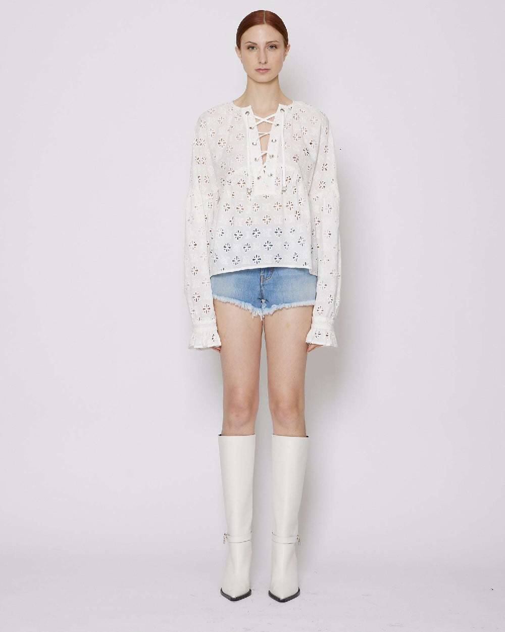 John Richmond Blusa con ricami tone sur tone