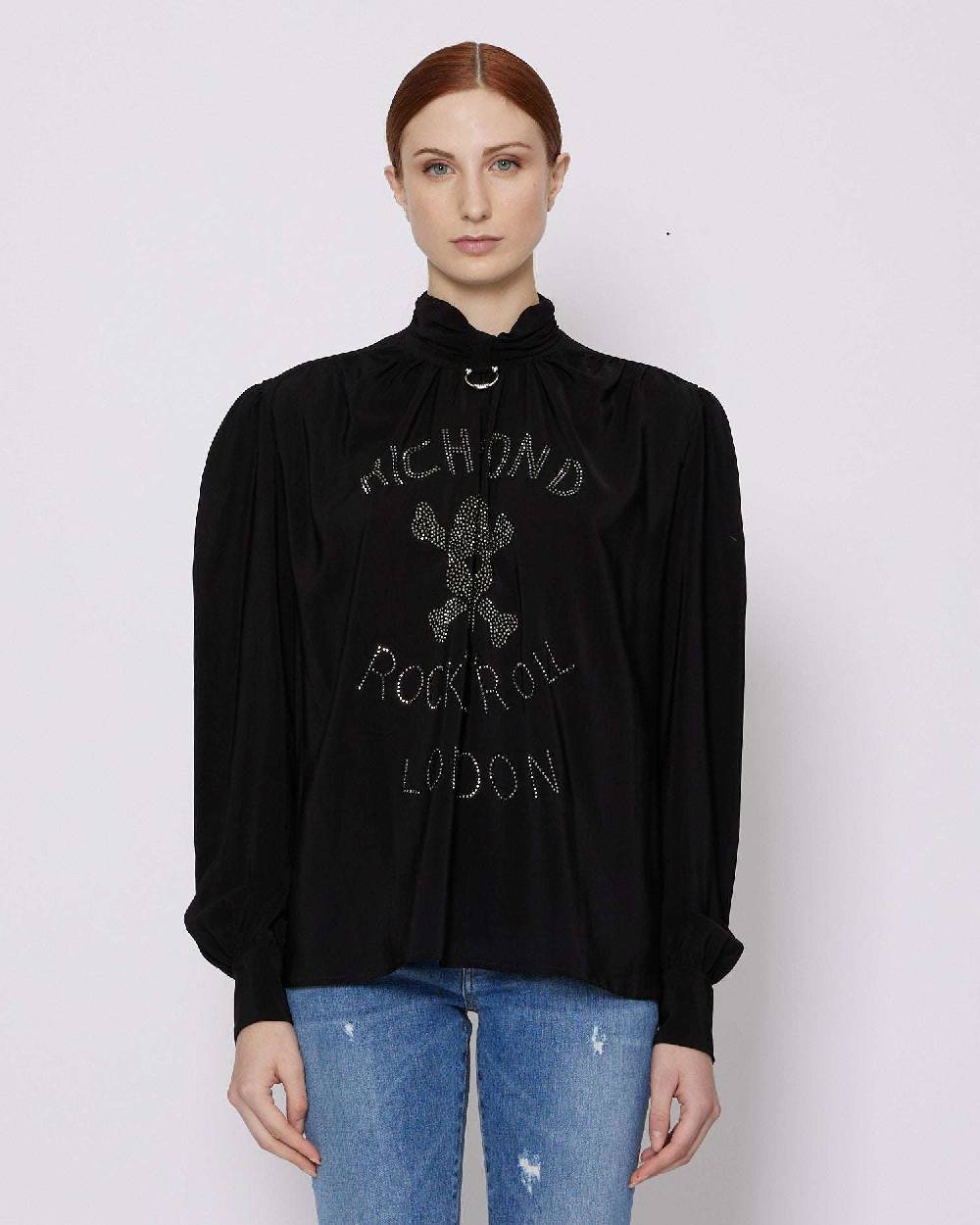 John Richmond Blusa con grafica sul davanti Pezzi Unici