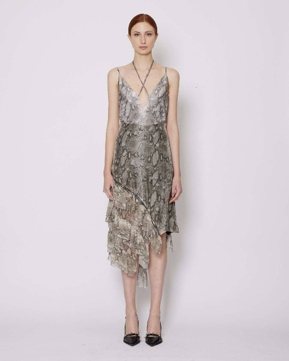 John Richmond Abito midi con scollo a V Soddisfazione Garantita