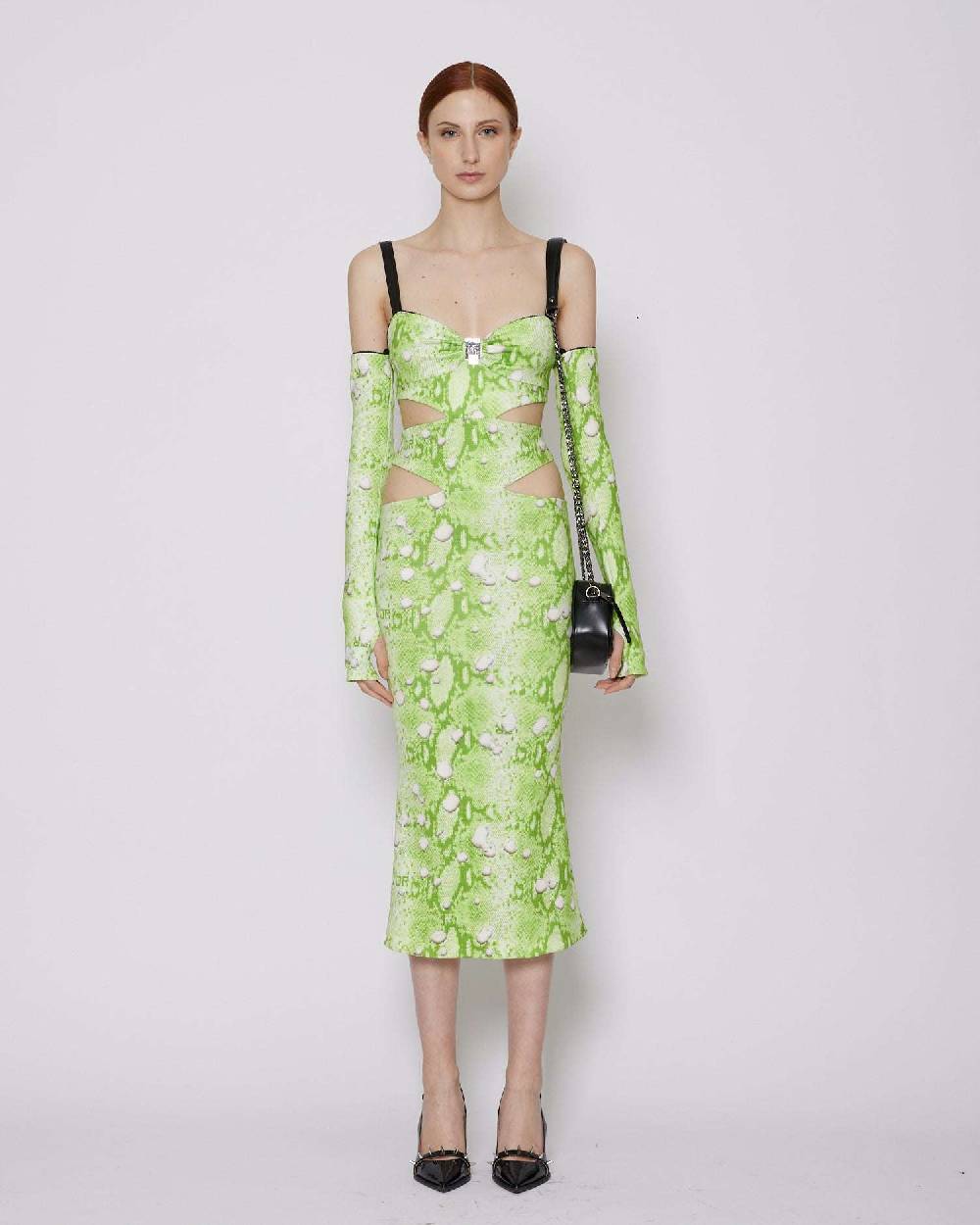 John Richmond Abito midi cut out con manicotti