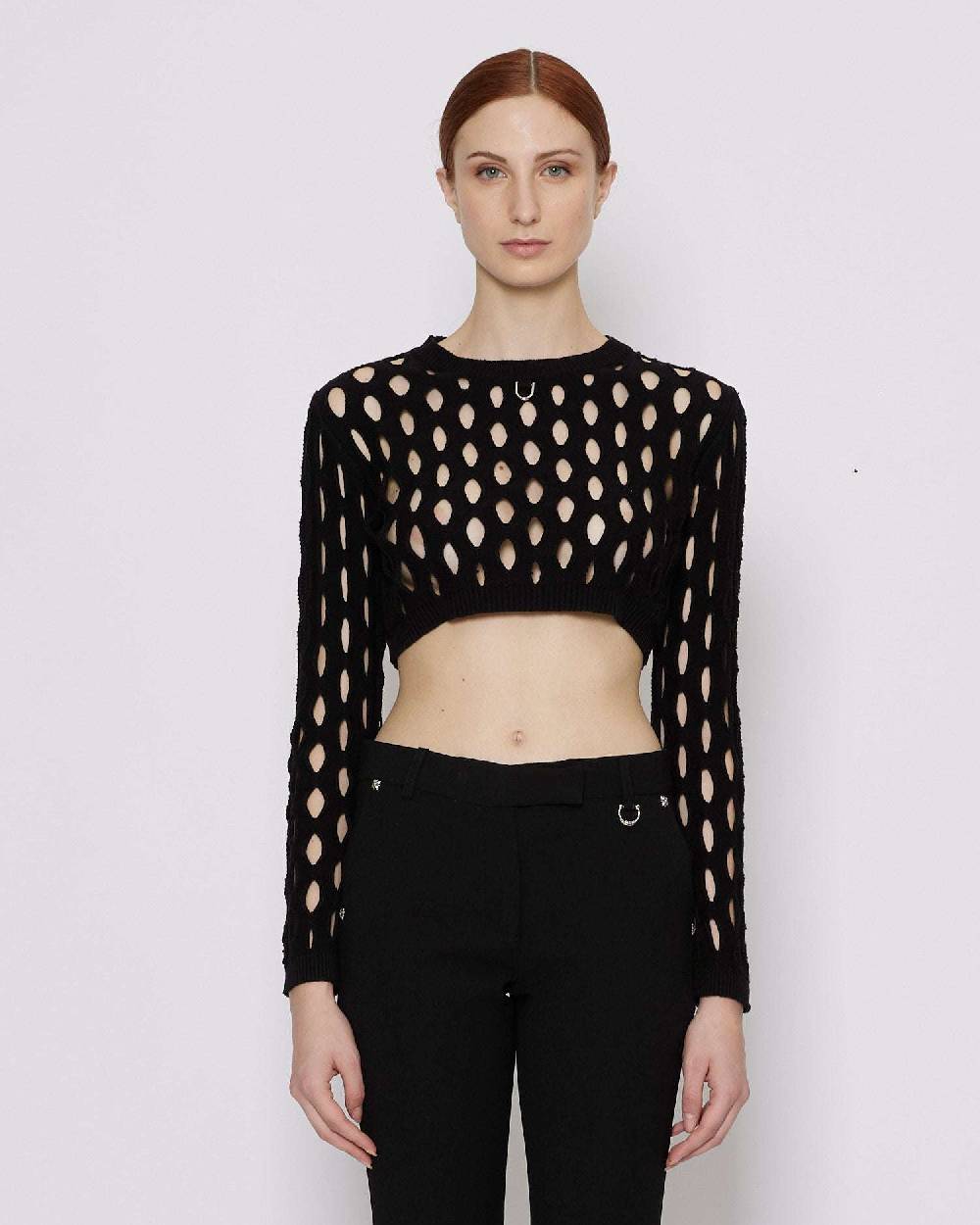 John Richmond Maglia crop forata Sconto