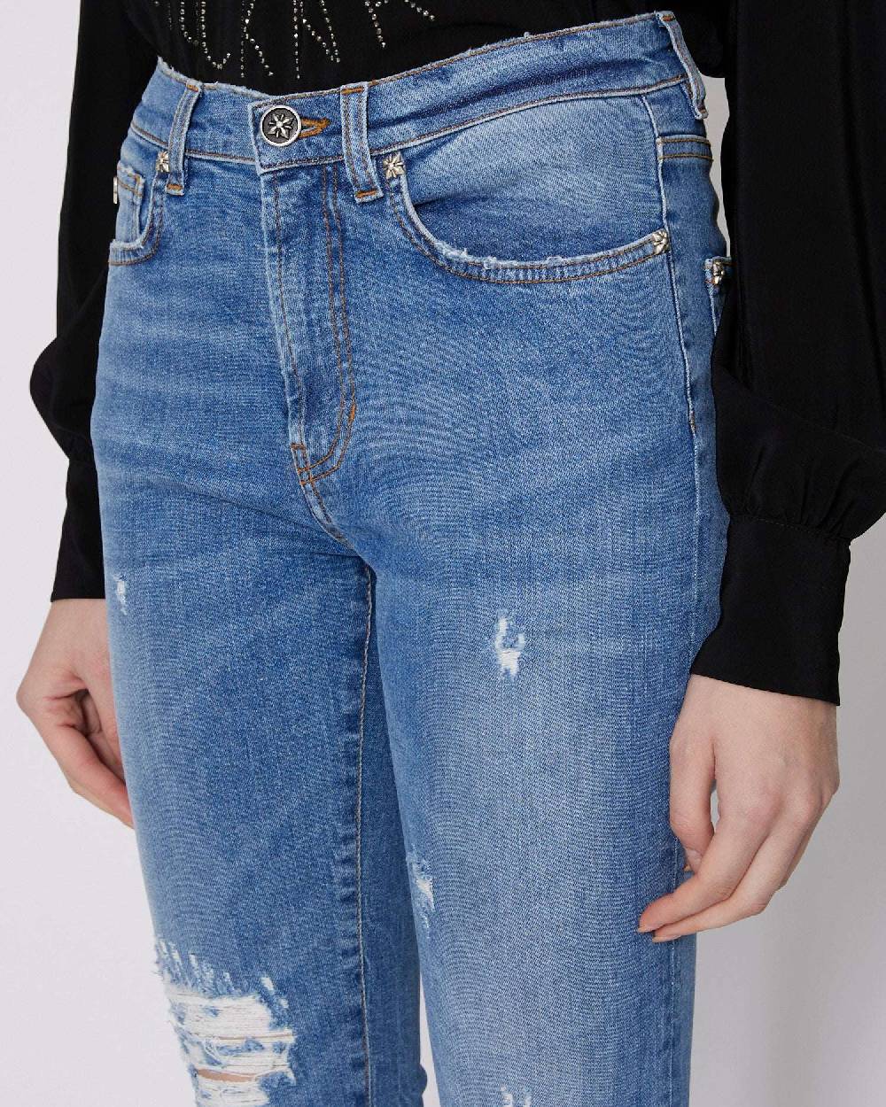 John Richmond Jeans crop con lacerazioni Saldi