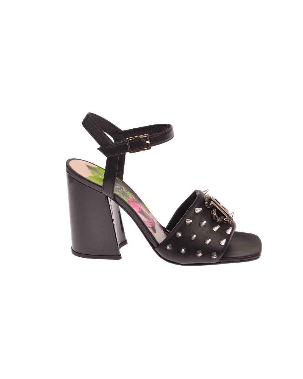 John Richmond Sandalo con fascia borchiata e logo Offerta esclusiva