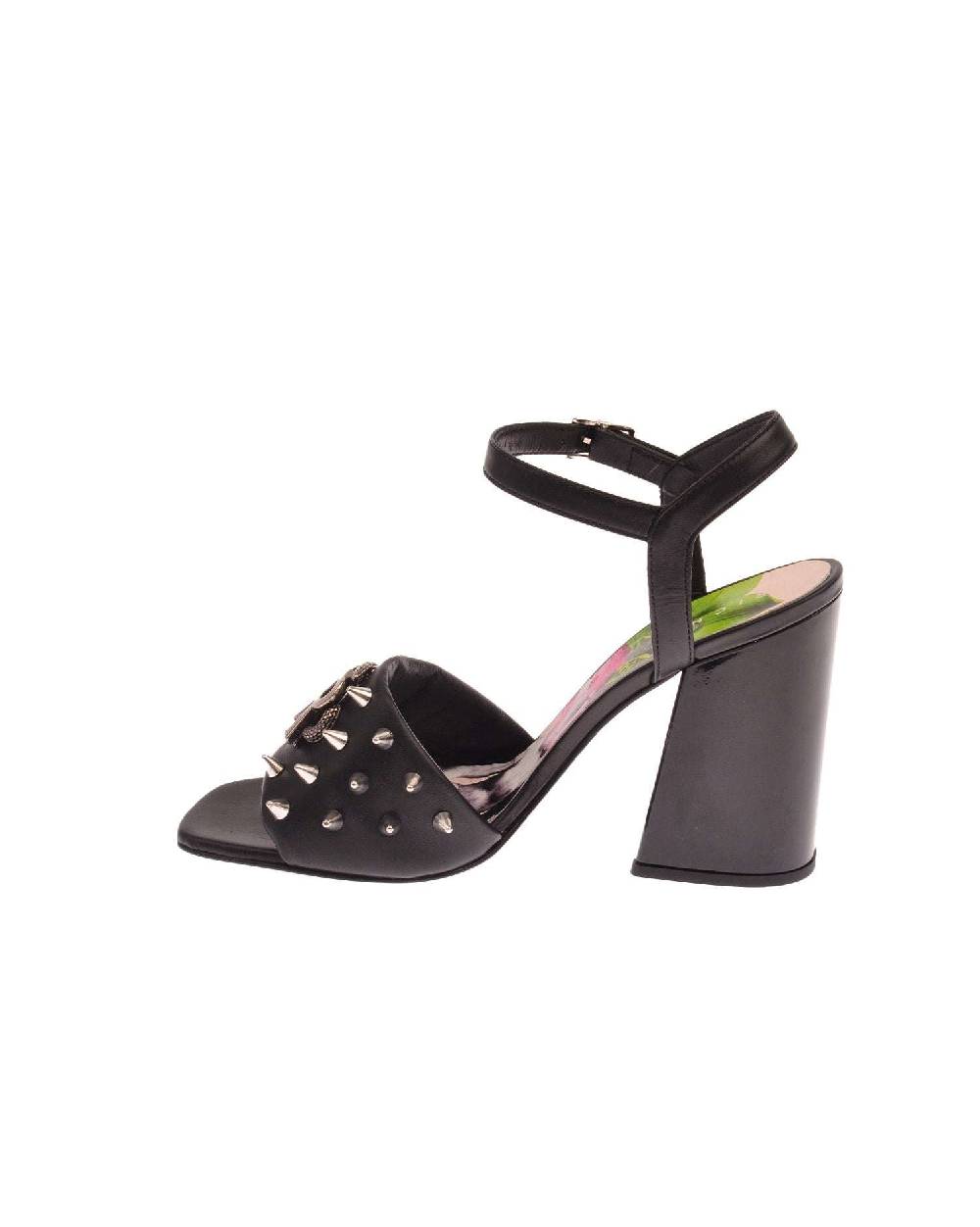 John Richmond Sandalo con fascia borchiata e logo Offerta esclusiva