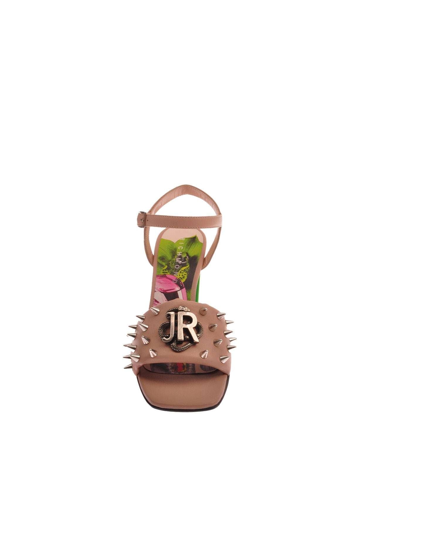 John Richmond Sandalo con fascia borchiata e logo metallico Vendite stagionali