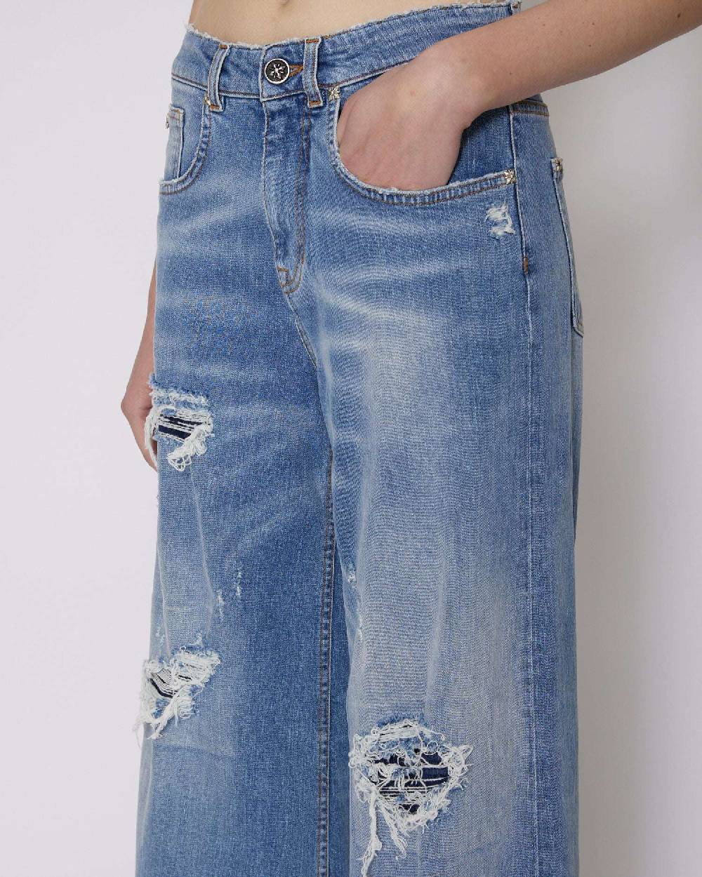 John Richmond Jeans a vita media con strappi Ritorno libero