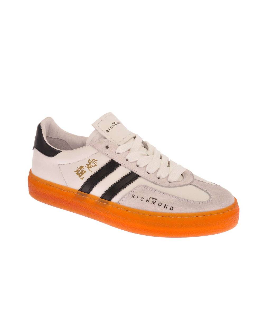 John Richmond Sneakers in pelle con logo e bande laterali Italy