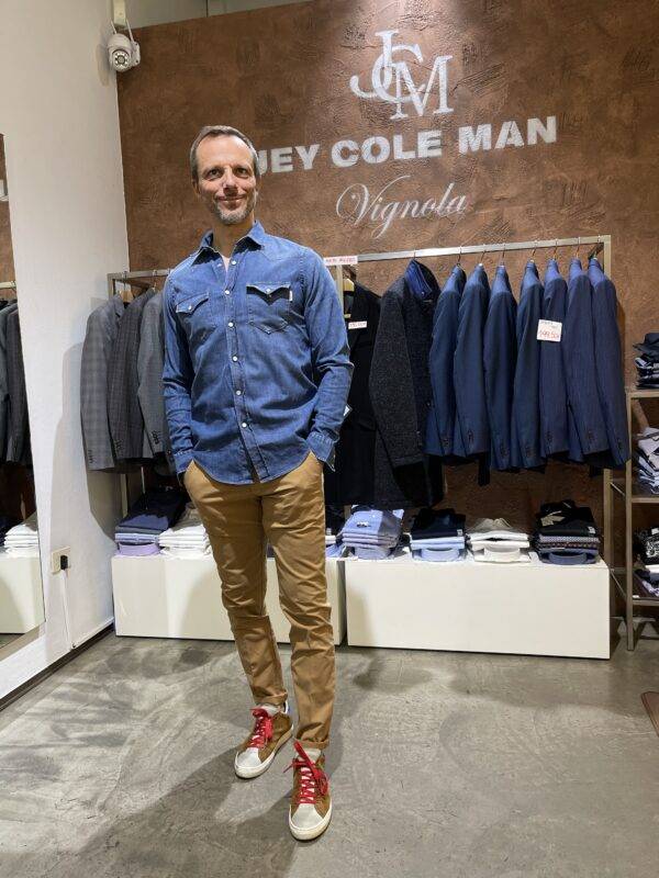 JCM Jey Coleman Pantalone uomo casual in gabardina Roy Roger’s Outlet