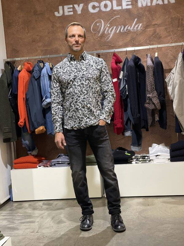 JCM Jey Coleman Camicia uomo cotone fantasia slim fit Adb Acquista Ora