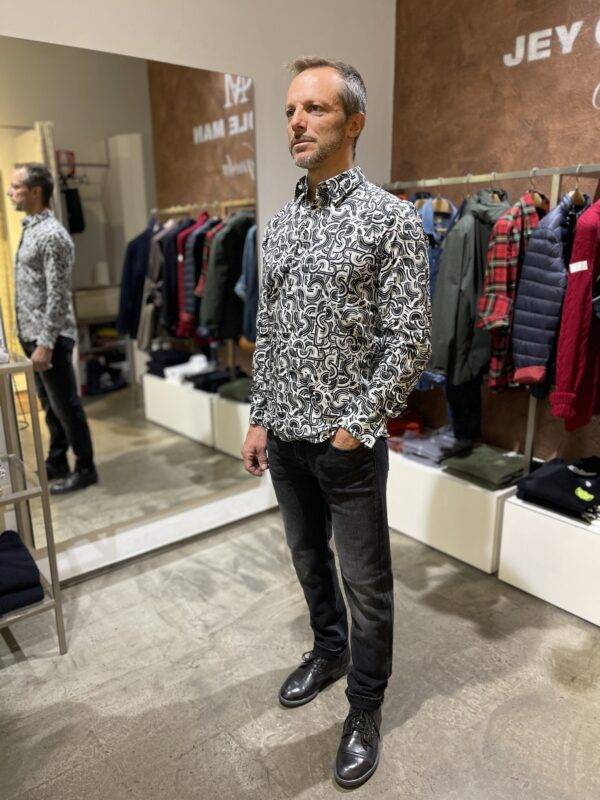 JCM Jey Coleman Camicia uomo cotone fantasia slim fit Adb Acquista Ora