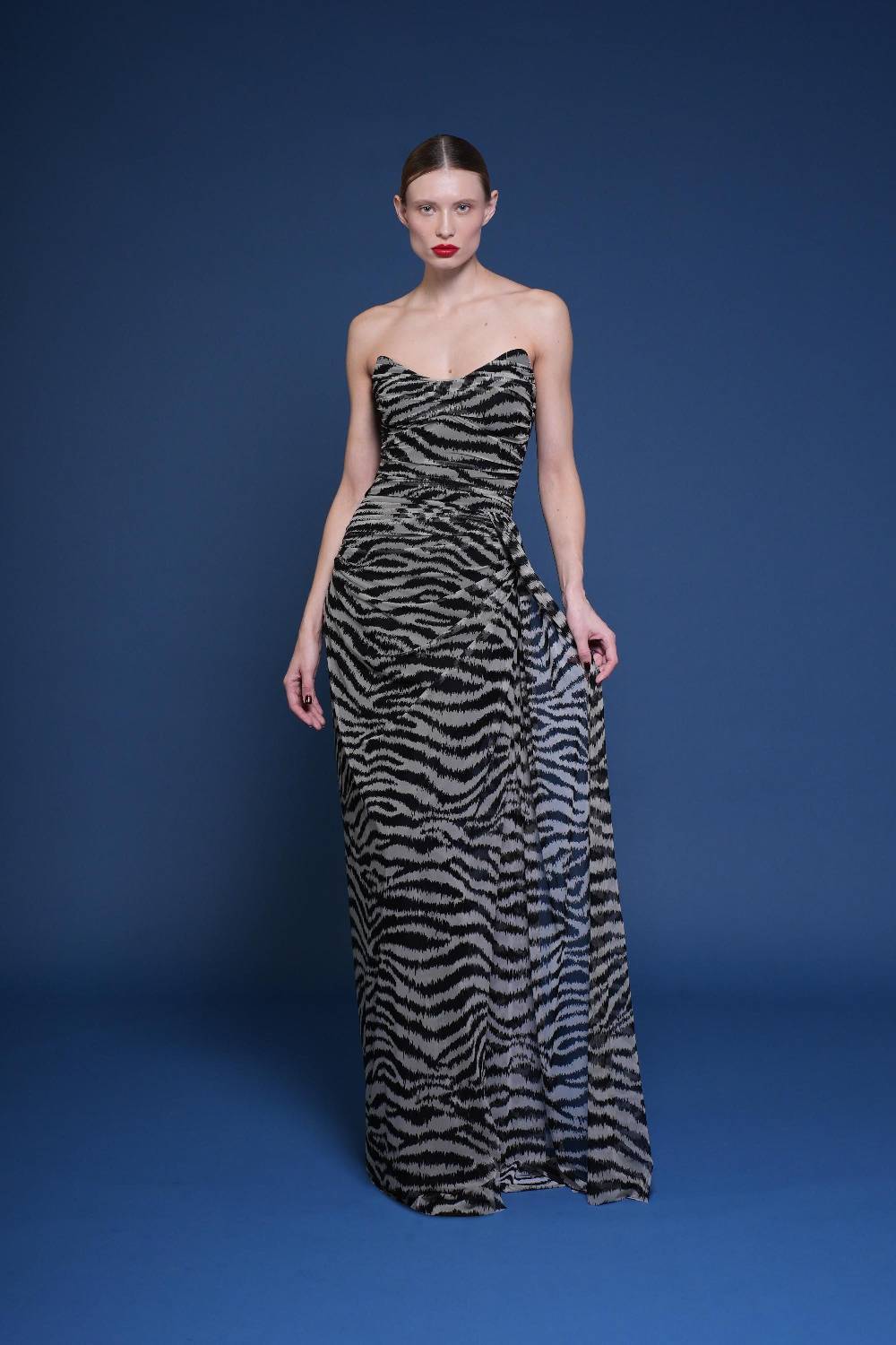 La Petite Robe Di Chiara Boni kriztina printed illusion gown Hotsell