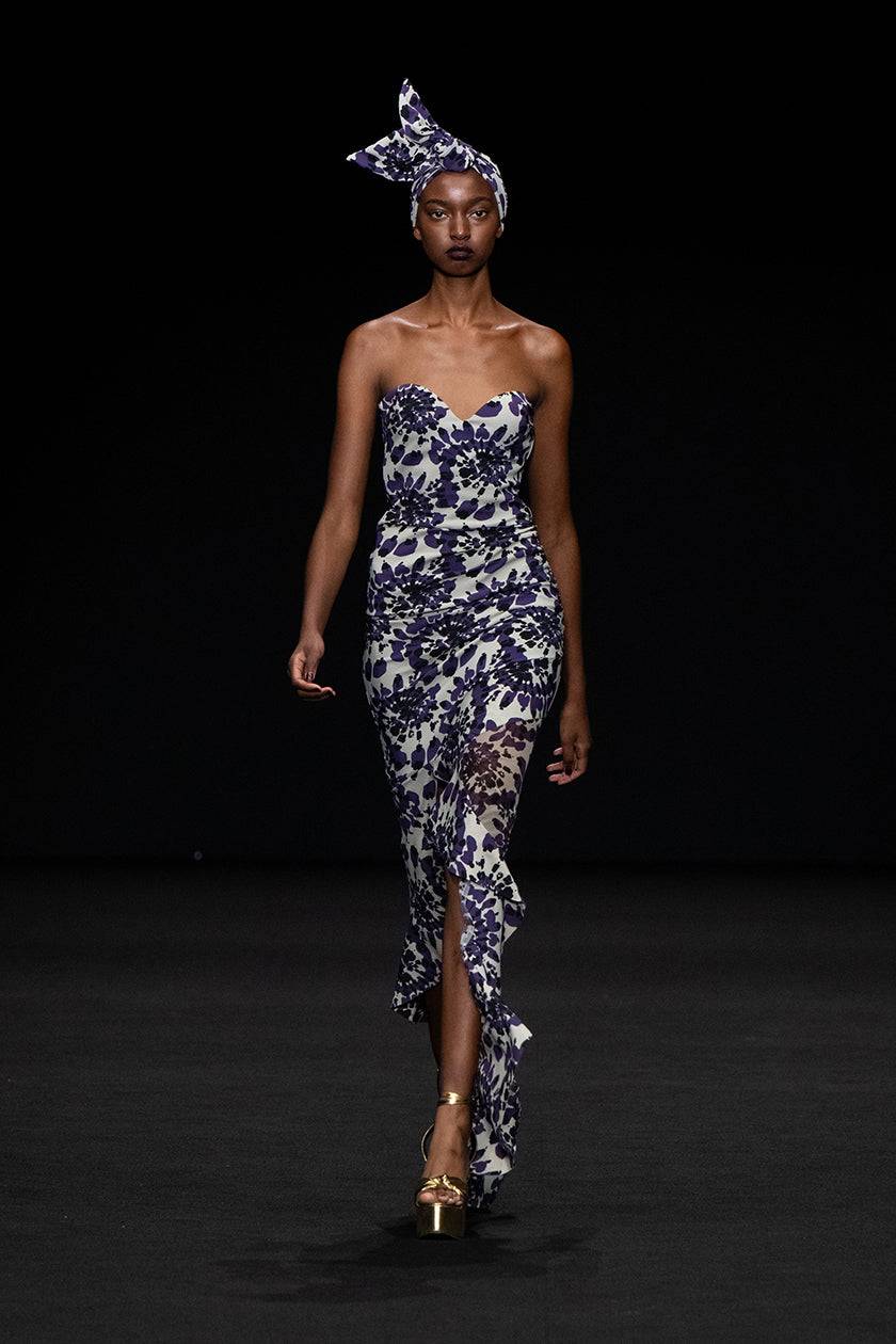 La Petite Robe Di Chiara Boni yoshiro printed illusion gown Vendite Flash