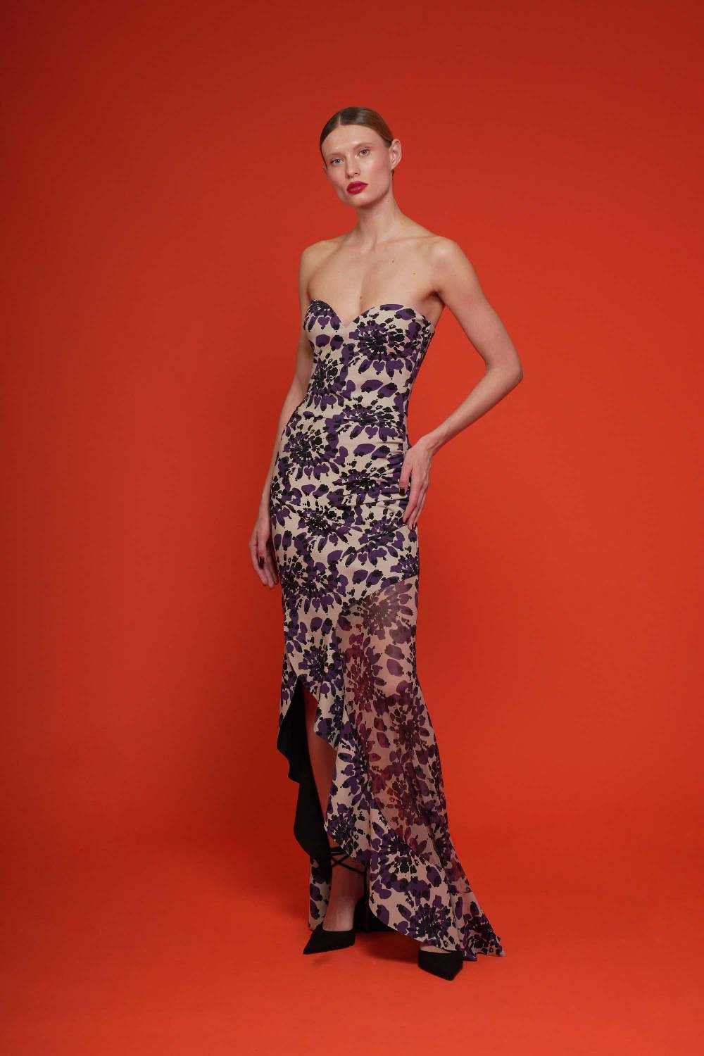 La Petite Robe Di Chiara Boni yoshiro printed illusion gown Vendite Flash