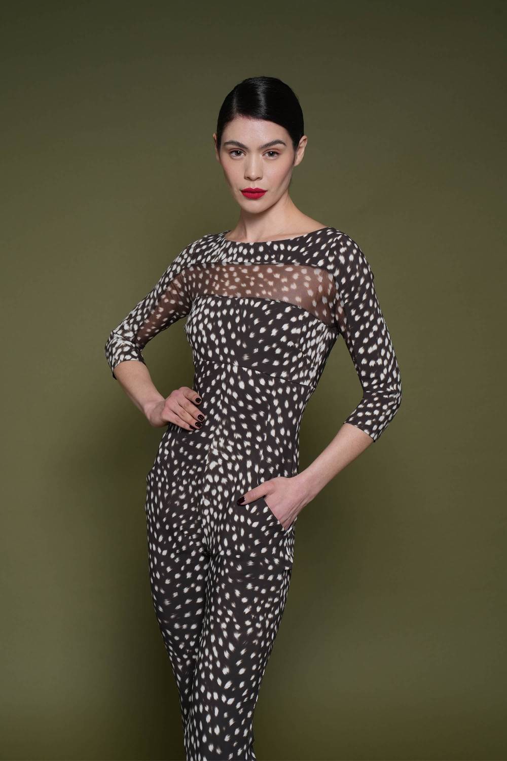 La Petite Robe Di Chiara Boni thany illusion printed jumpsuit Vendite Flash