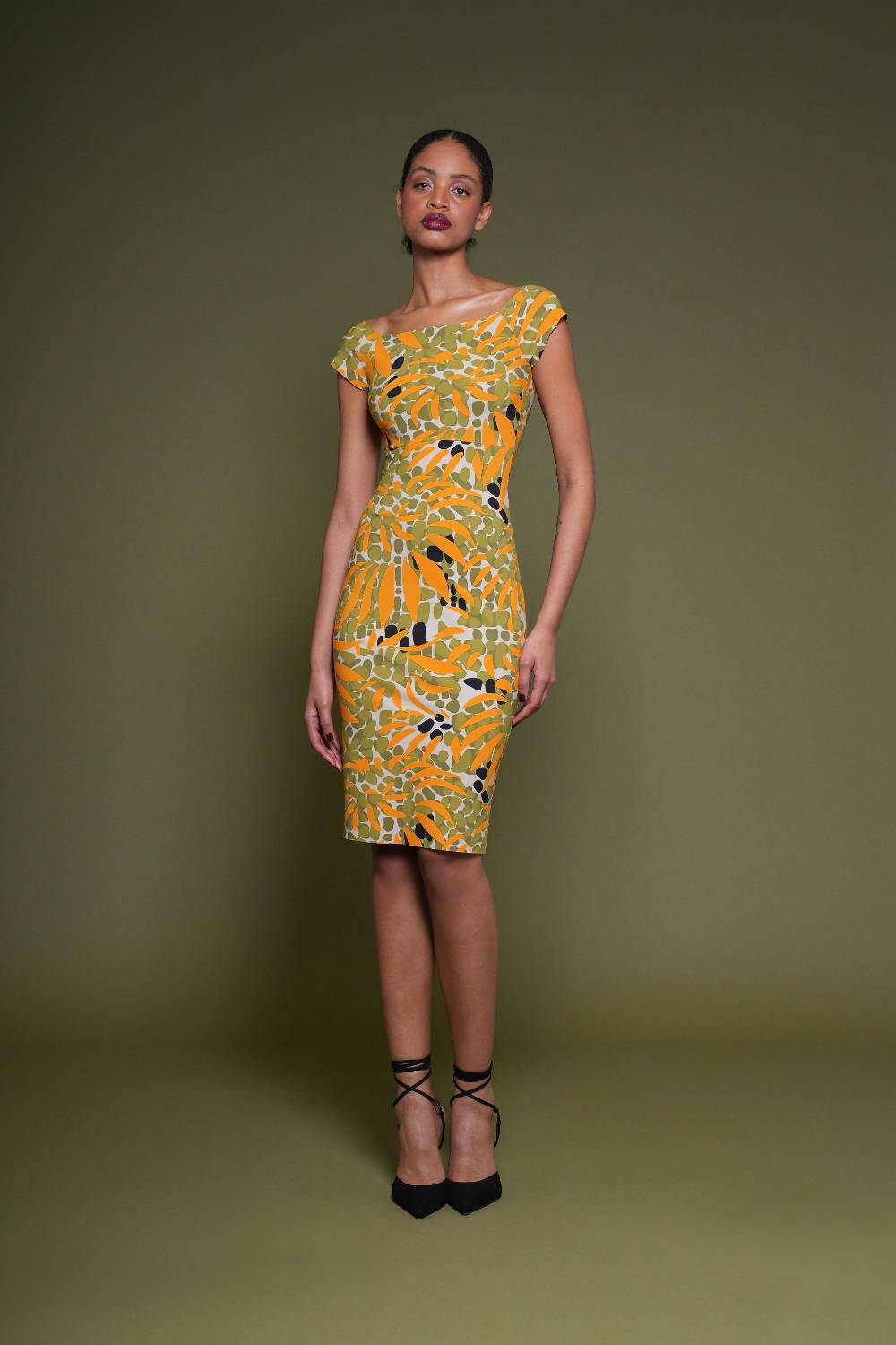 La Petite Robe Di Chiara Boni toffee printed dress Negozio