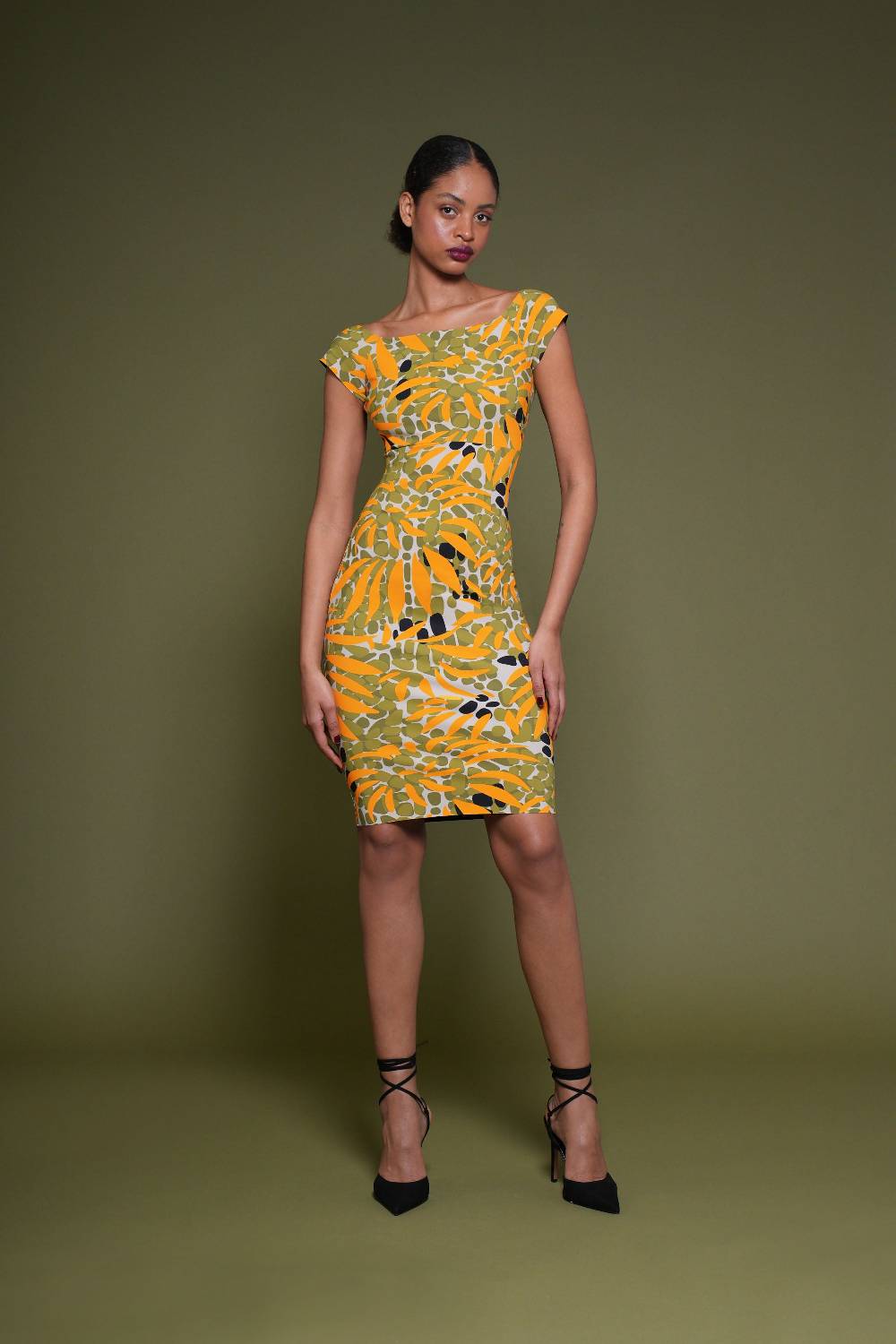 La Petite Robe Di Chiara Boni toffee printed dress Negozio