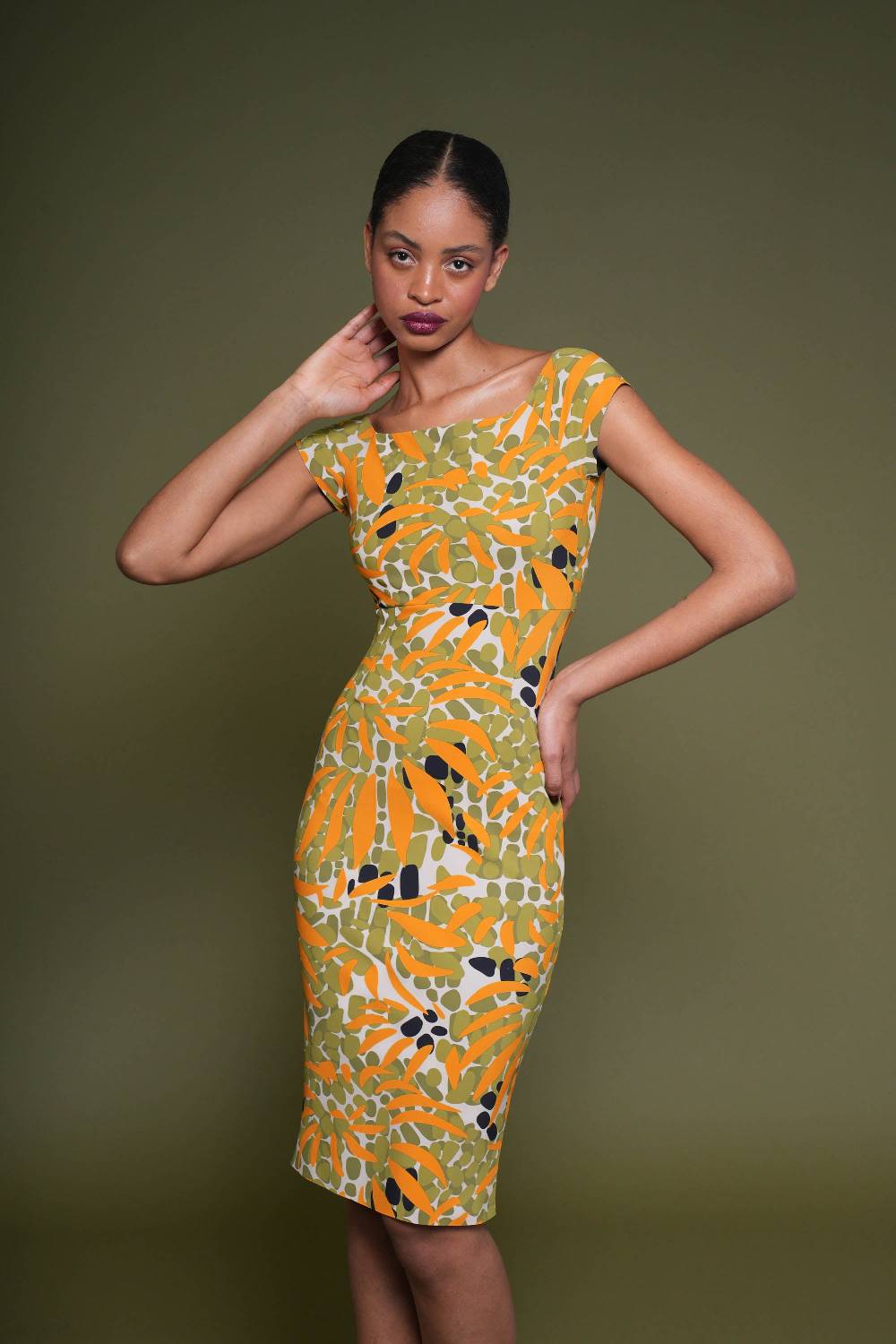 La Petite Robe Di Chiara Boni toffee printed dress Negozio