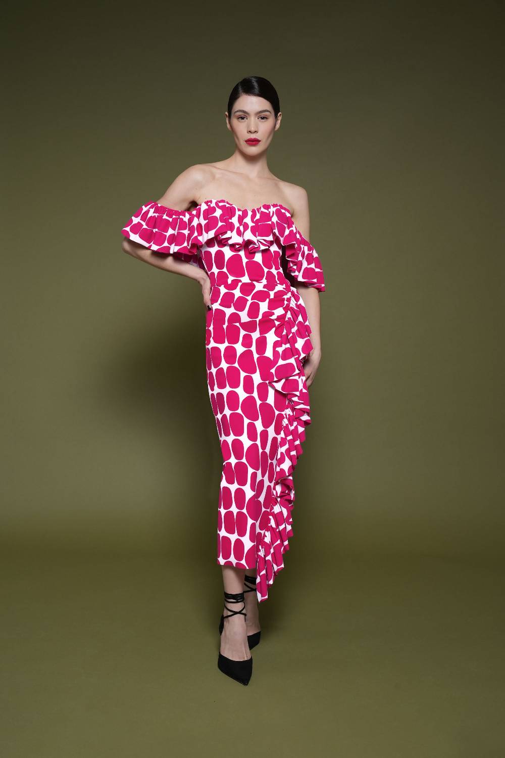 La Petite Robe Di Chiara Boni giraffea midi printed dress Nuova
