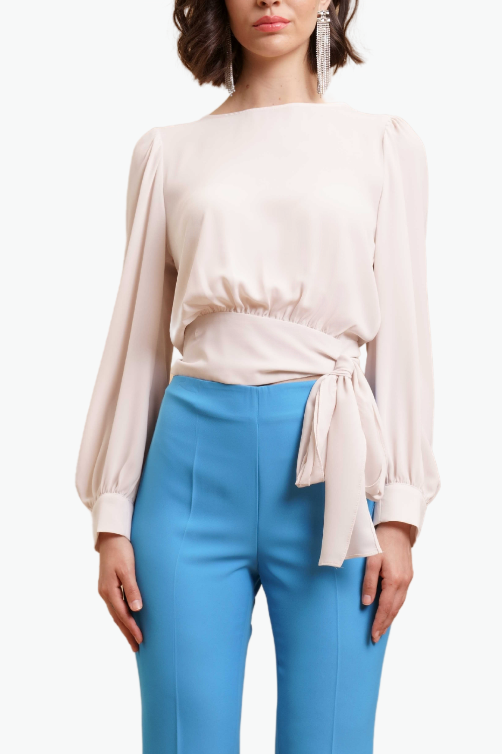 Nualy BLUSA CON FIOCCO Qualità Garantita