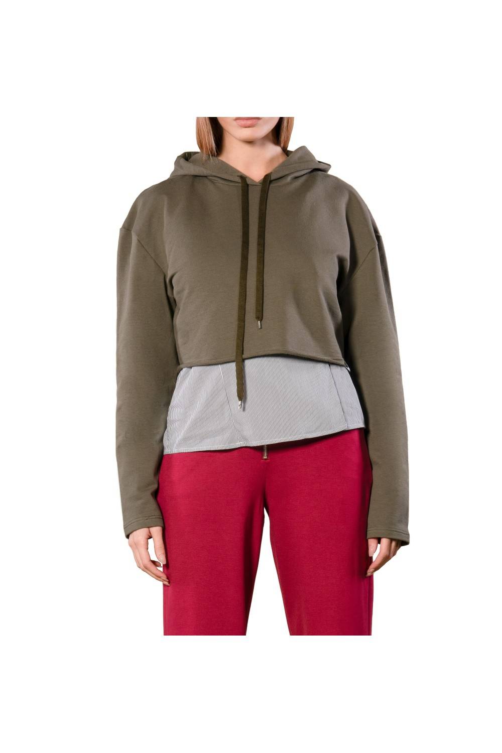 Nualy FELPA CROPPED CON CAPPUCCIO In Linea
