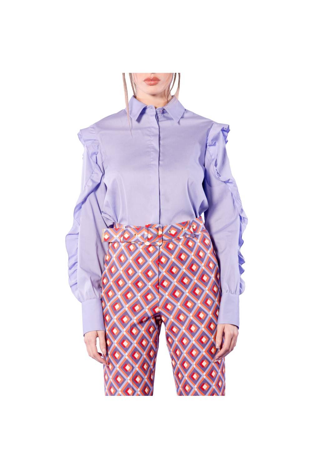 Nualy CAMICIA IN POPELINE CON ROUCHES Promozione