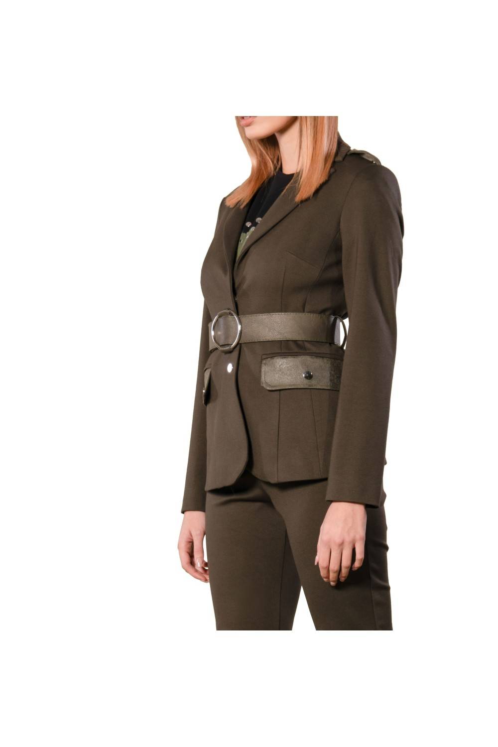 Nualy GIACCA CON INSERTI IN PELLE Latest stili