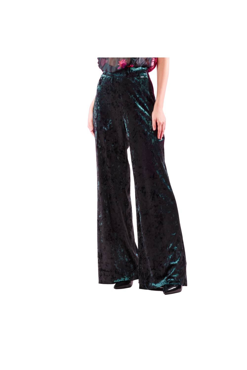 Nualy PANTALONE PALAZZO IN VELLUTO Novità