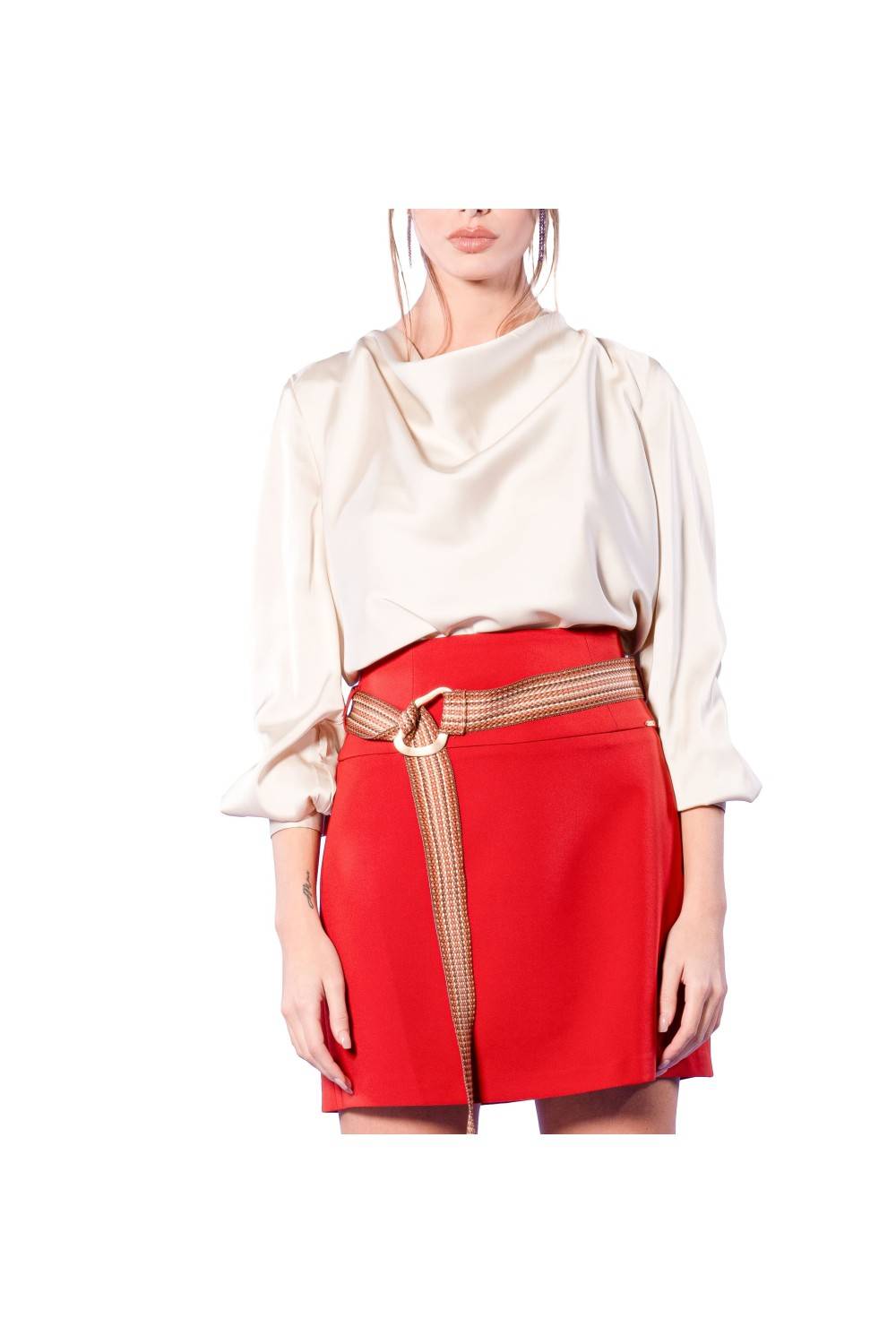 Nualy BLUSA SCOLLO CAPPUCCIO Nuova