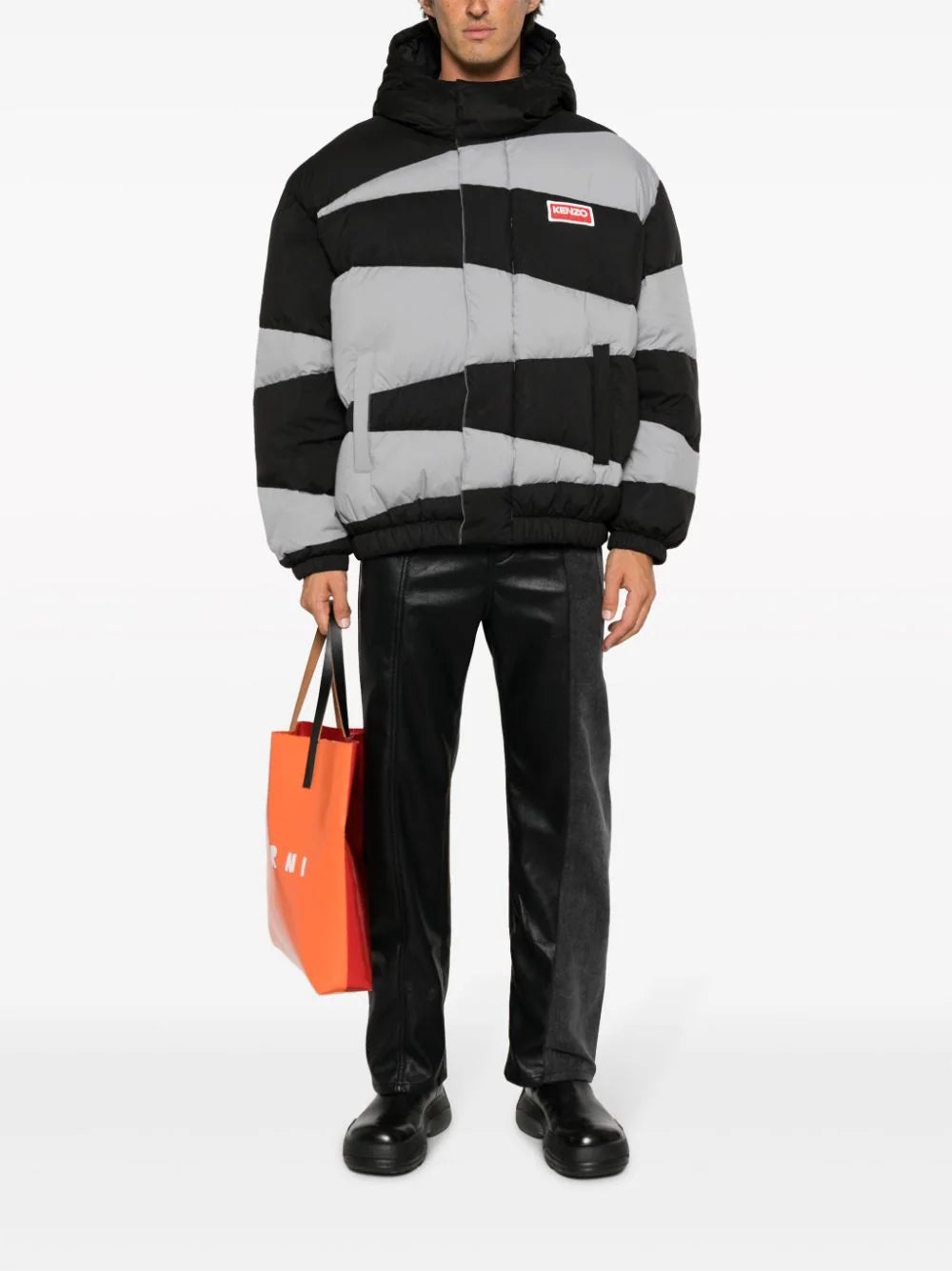KENZO 'kenzo dazzle stripe' hooded parka Sottocosto