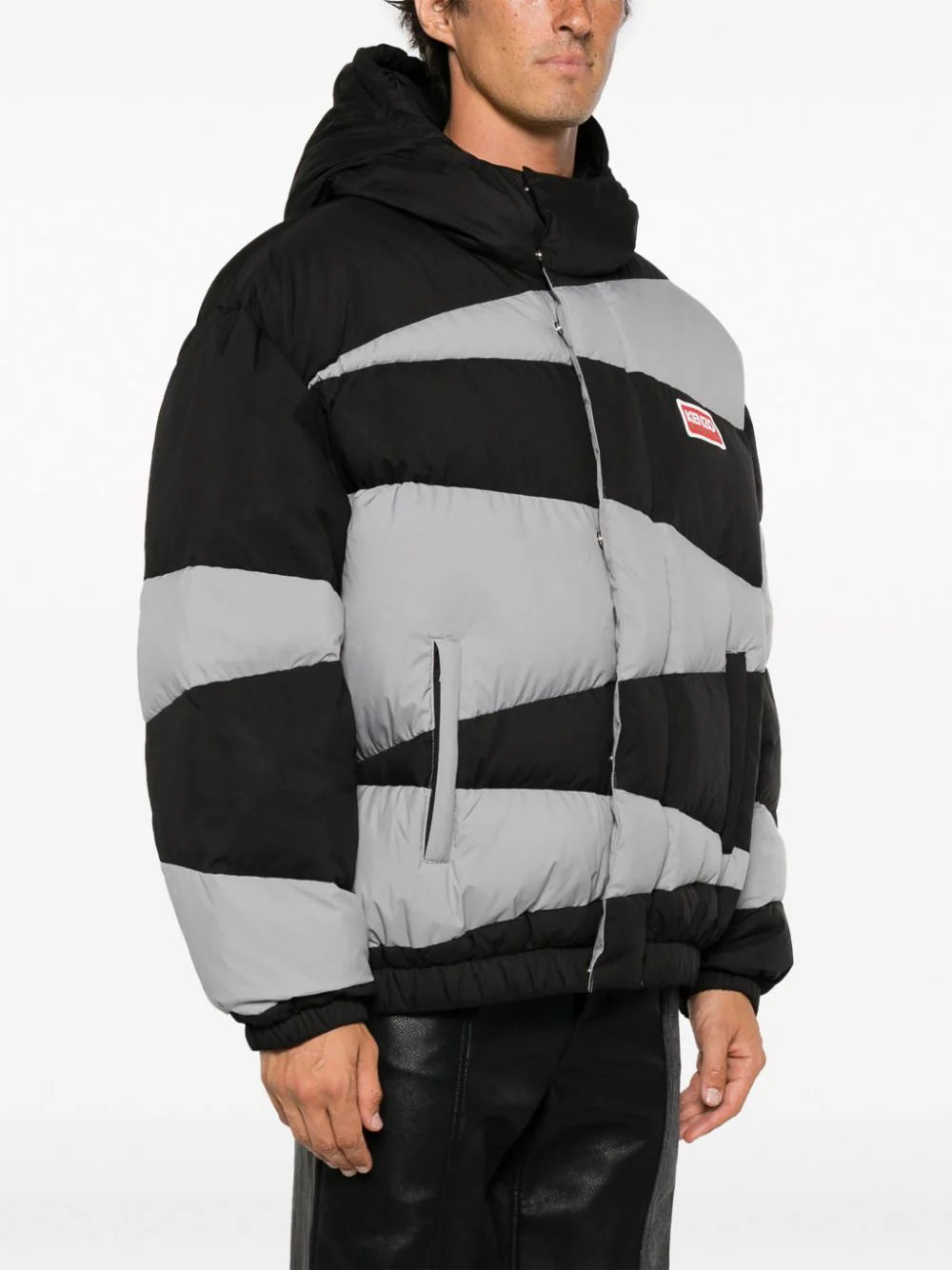 KENZO 'kenzo dazzle stripe' hooded parka Sottocosto