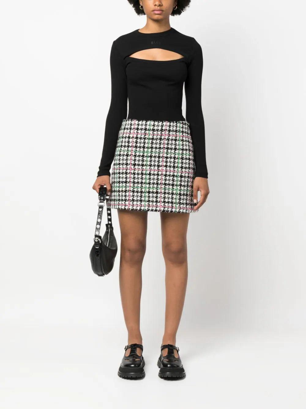MSGM "houndstooth check" skirt Outlet
