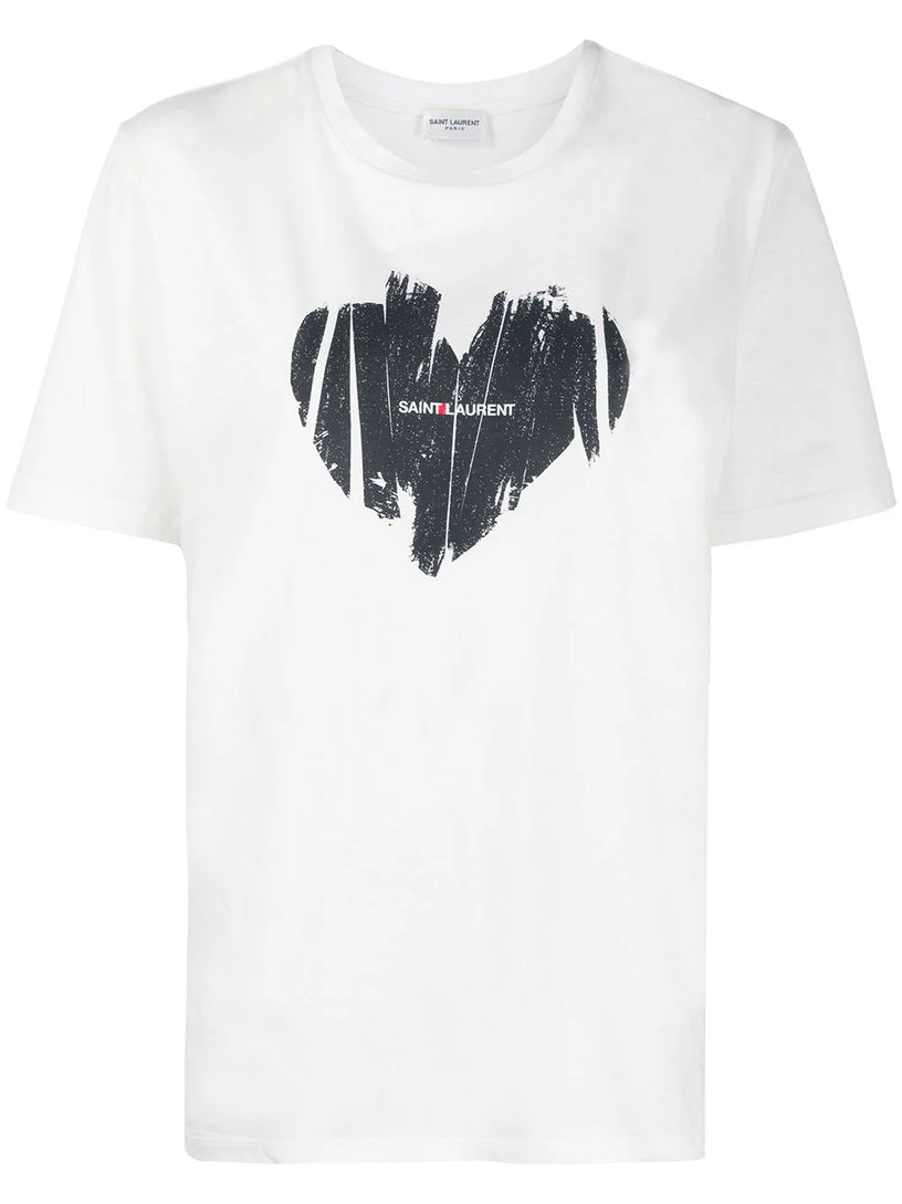 Saint Laurent "saint laurent" heart t-shirt Saldi Di Fabbrica