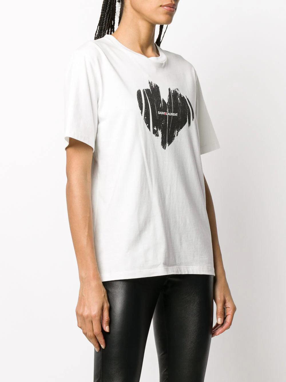 Saint Laurent "saint laurent" heart t-shirt Saldi Di Fabbrica