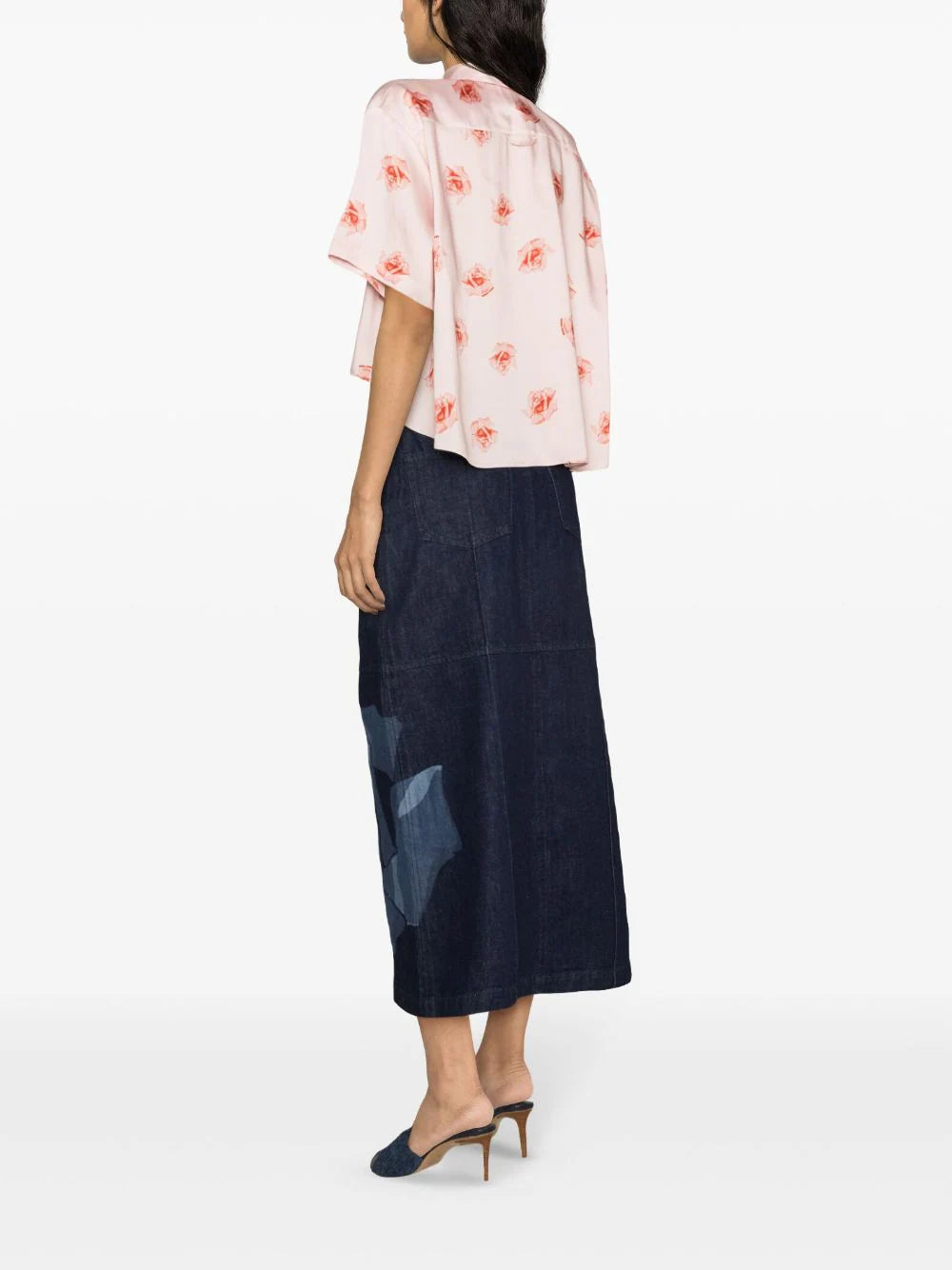 KENZO 'kenzo rose' cropped dropped shoulders shirt Saldi