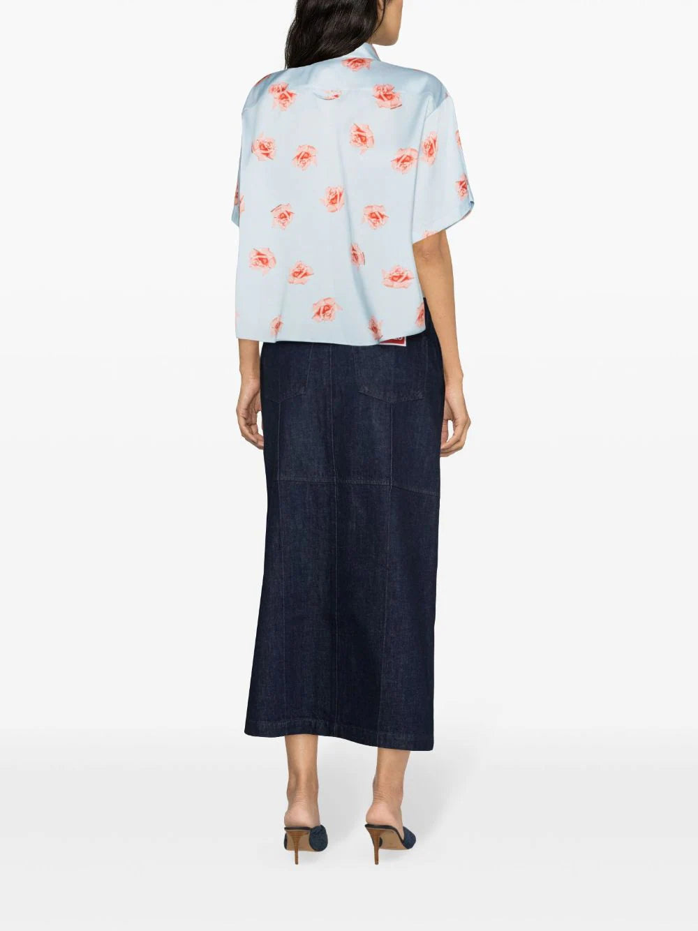 KENZO 'kenzo rose' cropped dropped shoulders shirt Offerte