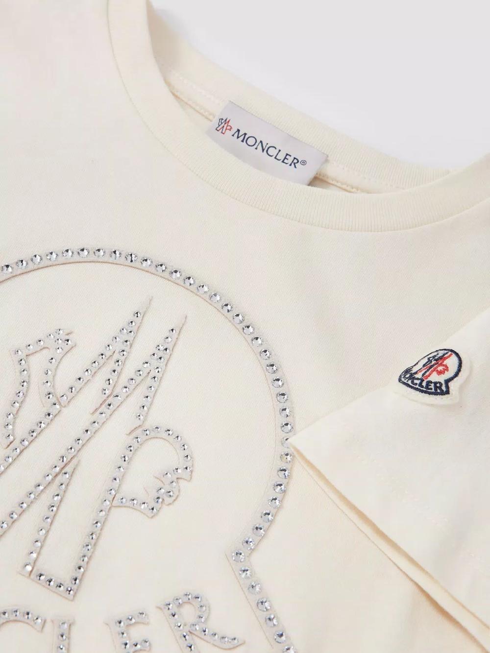 MONCLER Kids T-shirt with crystal logo Shopping Online